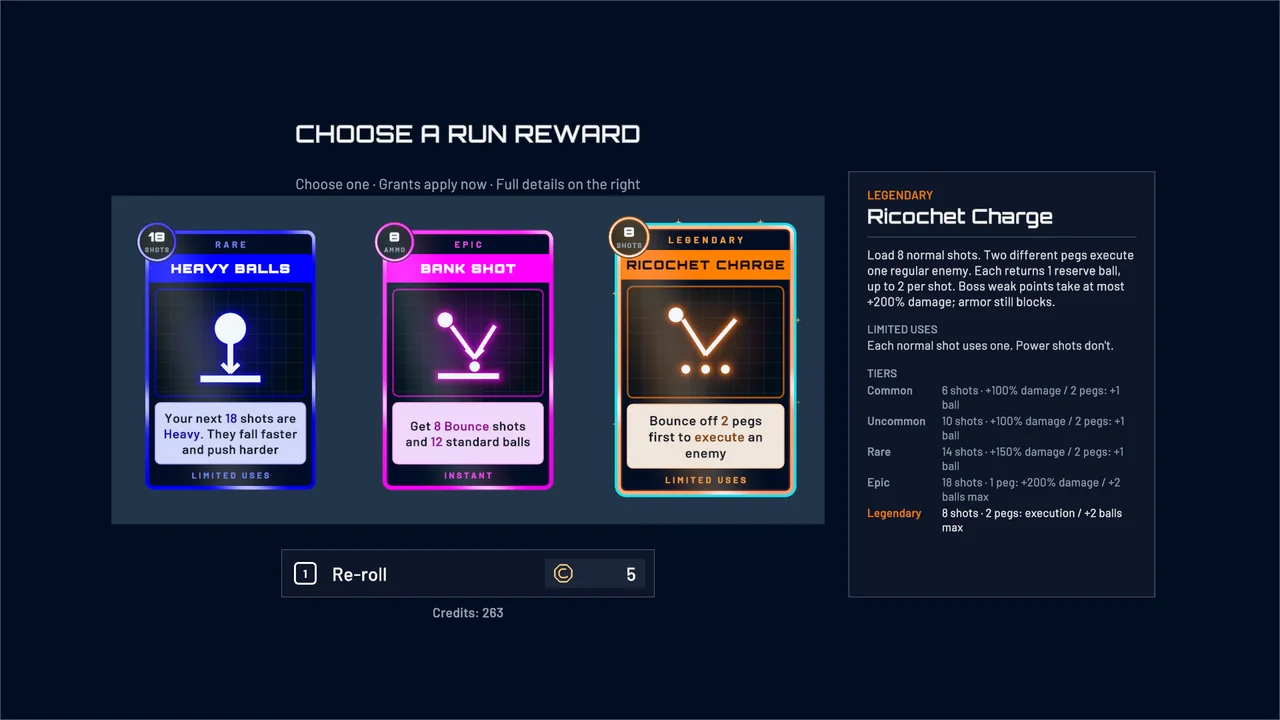 Choosing a run card between waves.